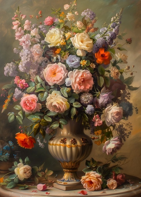 برای بزرگنمایی بیشتر کلیک کنید تابلو فرش دستباف گلدان و گل صورتی