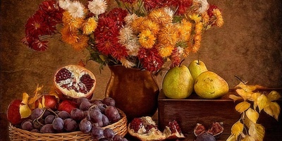 تابلو فرش ماشینی میوه طرح انار شب یلدا