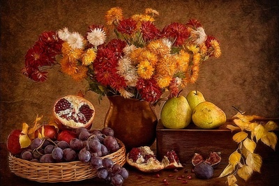 تابلو فرش ماشینی میوه طرح انار شب یلدا