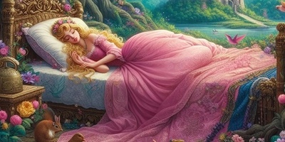 تابلو فرش دستباف اتاق کودک طرح زیبای خفته