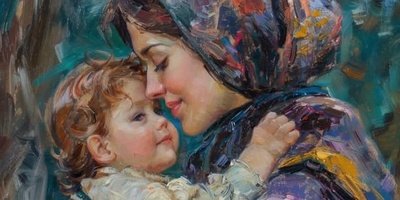 تابلو فرش دستباف طرح مهر مادری