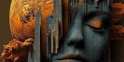 تابلو فرش ماشینی فانتزی طرح دختر و ماه